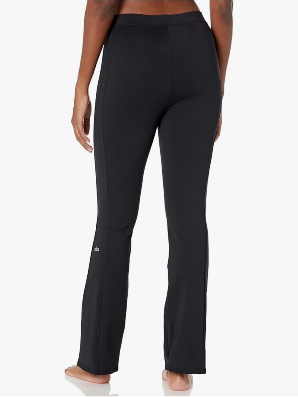 ALO ZIP IT FLARE LEGGING BLACK SEAMED FLARE LEGGINGS ZIPPER HEMS WOMENS SZ XS - Picture 2 of 7